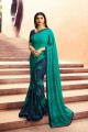 Traditional Navy blue Georgette Saree