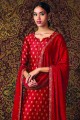 Red Silk Eid Pakistani Suit