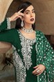 Green Faux georgette Eid Pakistani Suit