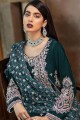 Aqua green Faux georgette Eid Pakistani Suit