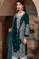 Aqua green Faux georgette Eid Pakistani Suit