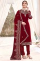 maroon Faux georgette Eid Pakistani Suit