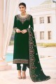 green Faux georgette Eid Pakistani Suit