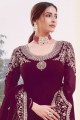 Burgundy purple Faux georgette Eid Pakistani Suit