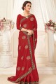 Alluring Red Silk Saree