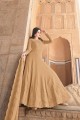 Fawn beige Georgette Eid Anarkali Suit