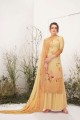 Light fawn yellow Cotton Eid Palazzo Suit