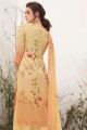 Light fawn yellow Cotton Eid Palazzo Suit