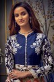 Light blue  And White Net Eid Anarkali Suit