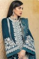 Aqua blue Faux georgette Eid Pakistani Suit