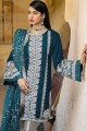 Aqua blue Faux georgette Eid Pakistani Suit