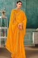 Divine Yellow Chiffon Saree