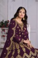 Wine purple Faux georgette Eid Anarkali Suit