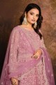 Levender purple Net Eid Anarkali Suit