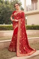 Exquisite Red Silk Party Wear Saree