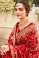 Exquisite Red Silk Party Wear Saree