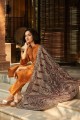 Ethinc Orange Art silk Salwar Kameez