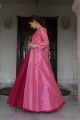 Rani pink Silk Gown Dress