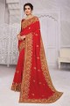 Dazzling Red Silk Saree