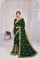 Dazzling Green Silk Saree