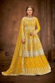 Yellow Net Eid Anarkali Suit