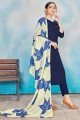 Navy blue Rayon Palazzo Suit