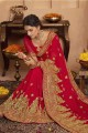Gorgeous Red Georgette Bridal Saree