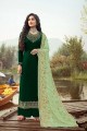 Dashing Green Georgette Palazzo Suit