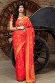 Admirable Red Banarasi raw silk Saree