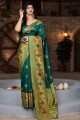 Ravishing Green Banarasi raw silk Saree