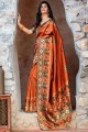 Orange Patola  Silk  Saree