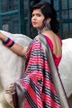 Impressive Navy blue, Pink Banarasi silk Saree