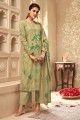 Olive Satin and silk Palazzo Suit
