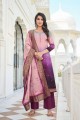 Violet Satin and silk Palazzo Suit