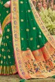 Attractive Green Silk South Indian Saree