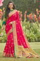 Enticing Pink Silk South Indian Saree