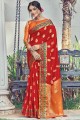 Admirable Red Silk South Indian Saree