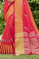 Snazzy Pink Silk South Indian Saree