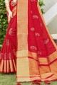 Classy Red Silk South Indian Saree