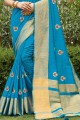 Indian Ethnic Sky blue Silk South Indian Saree