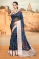 Classy Blue Silk South Indian Saree
