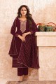 Rust purple Georgette Eid Pakistani Suit