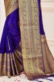 Admirable Blue Silk South Indian Saree