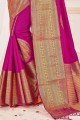Attractive Pink Silk South Indian Saree