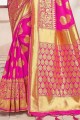 New Pink Banarasi raw silk Banarasi Saree