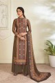 Dusty brown Pure pashmina Palazzo Suit