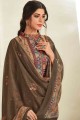 Dusty brown Pure pashmina Palazzo Suit