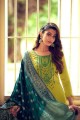 Parrot Green Silk Palazzo Suit