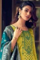 Parrot Green Silk Palazzo Suit