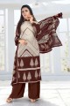 Brown Crepe Palazzo Suit
